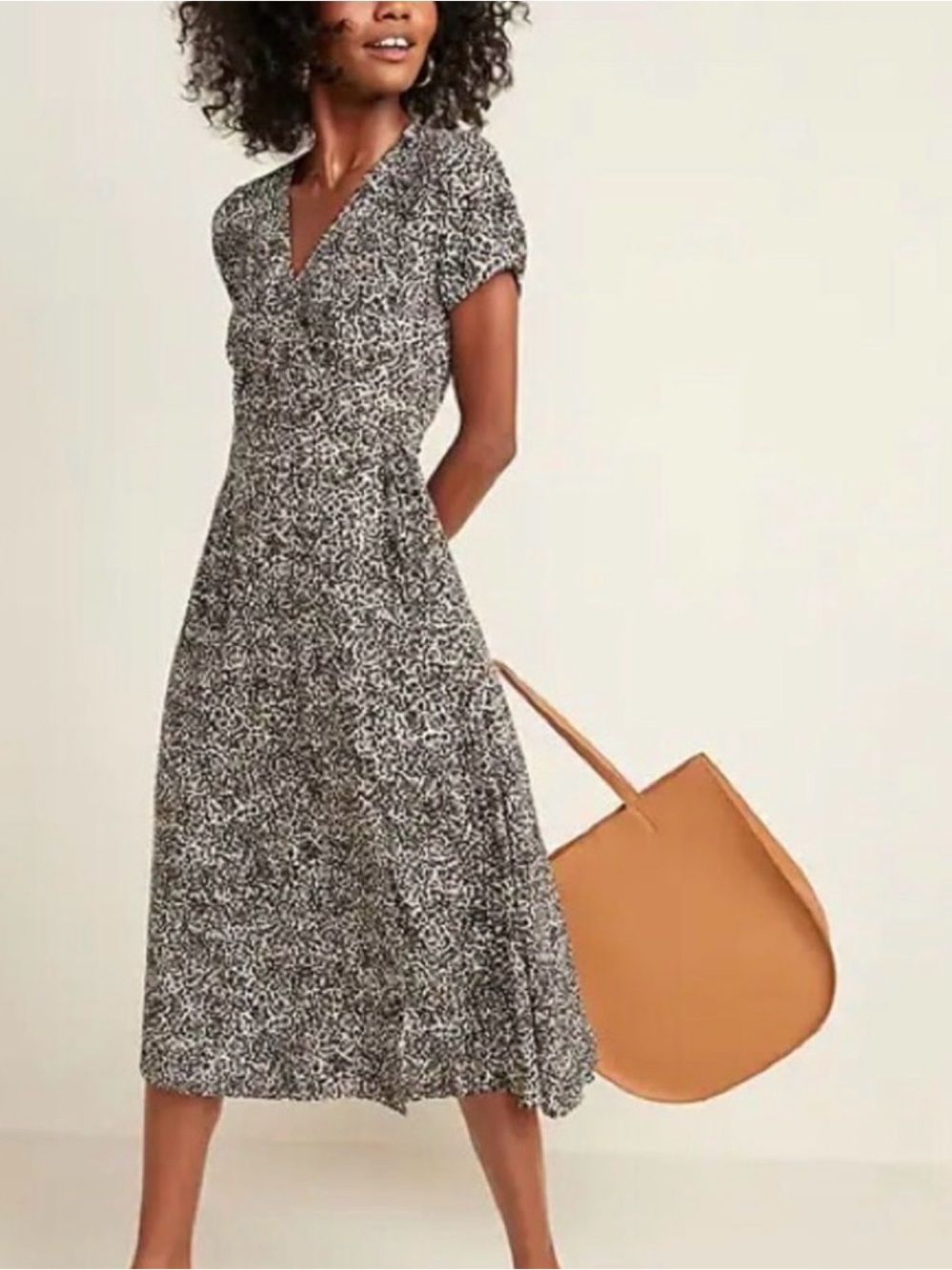 Old Navy Leopard Print Midi Dress in Brown and Black